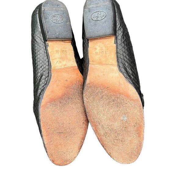 BALLY Crocodile Leather Vintage Slip On Loafers Dress Shoes w/ Gold Chain Detail - Picture 4 of 7